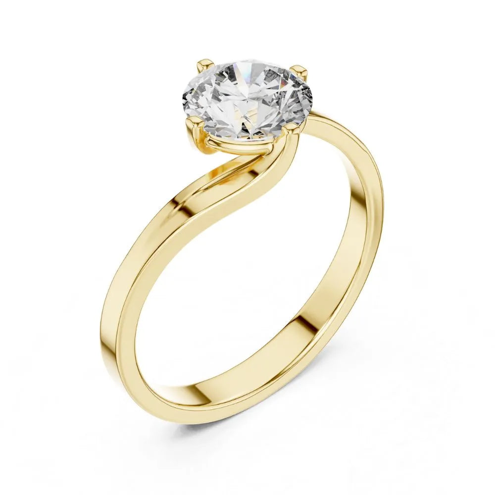 Bypass Solitaire Ring in 925 Sterling Silver | ORYNIO