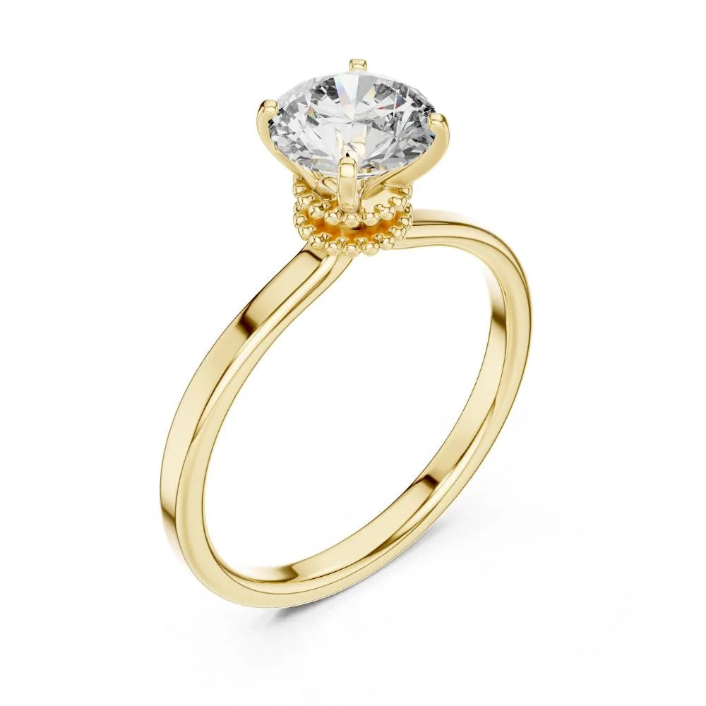 Classic Crown Solitaire Ring in 925 Sterling Silver | ORYNIO