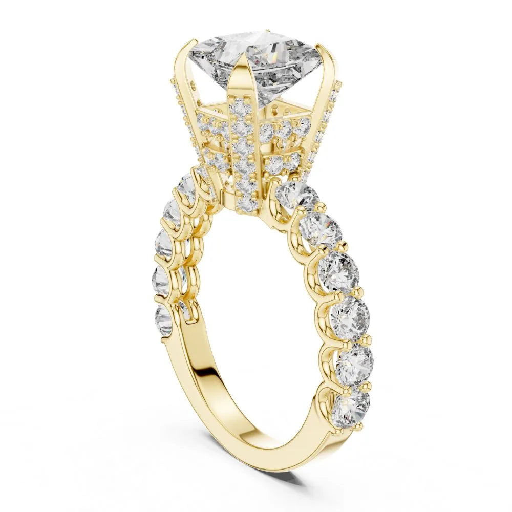 Orynio ORYNIO Celestia Princess Halo Engagement Ring in 925 Sterling Silver 92.5 silver jewellery