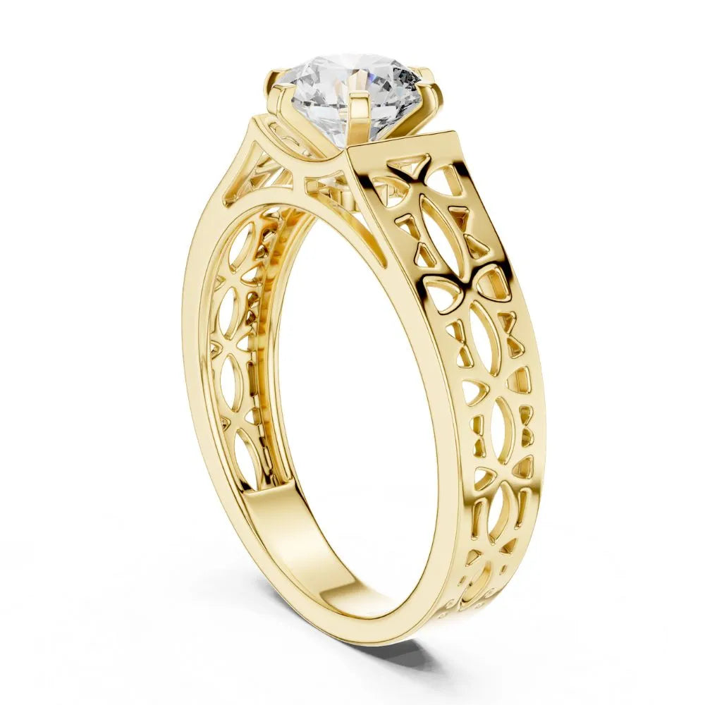 Orynio ORYNIO Aurora Lattice Solitaire Sterling Silver Ring 92.5 silver jewellery