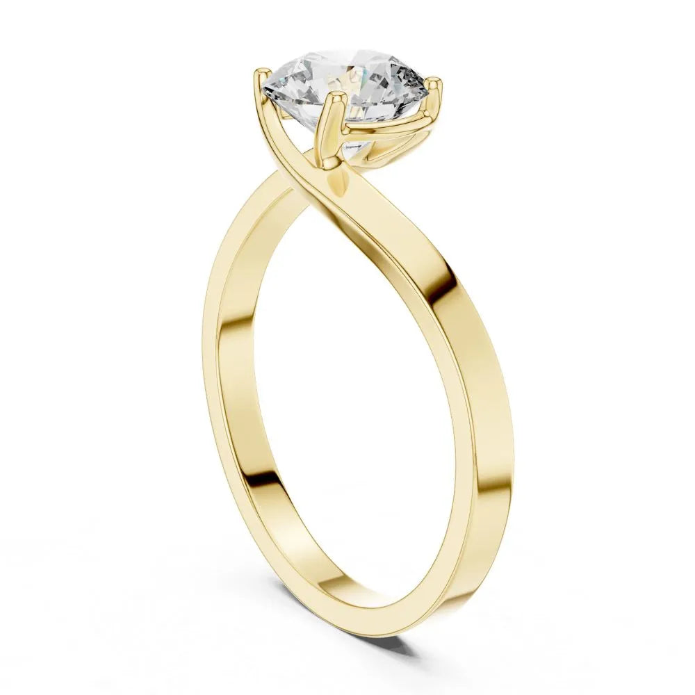 Orynio ORYNIO Aurelle Twist Solitaire Ring in 925 Sterling Silver 92.5 silver jewellery
