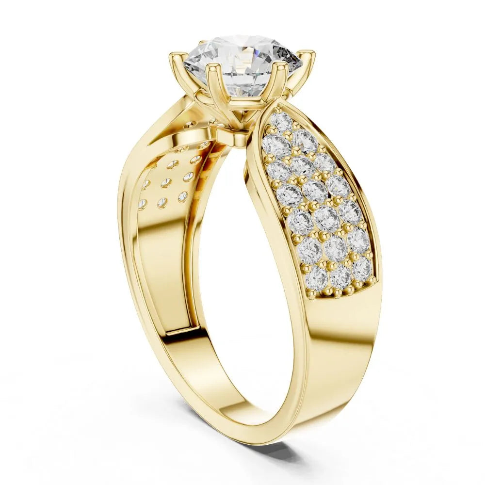 Orynio ORYNIO Regal Brilliance Solitaire Pave Sterling Silver Ring 92.5 silver jewellery
