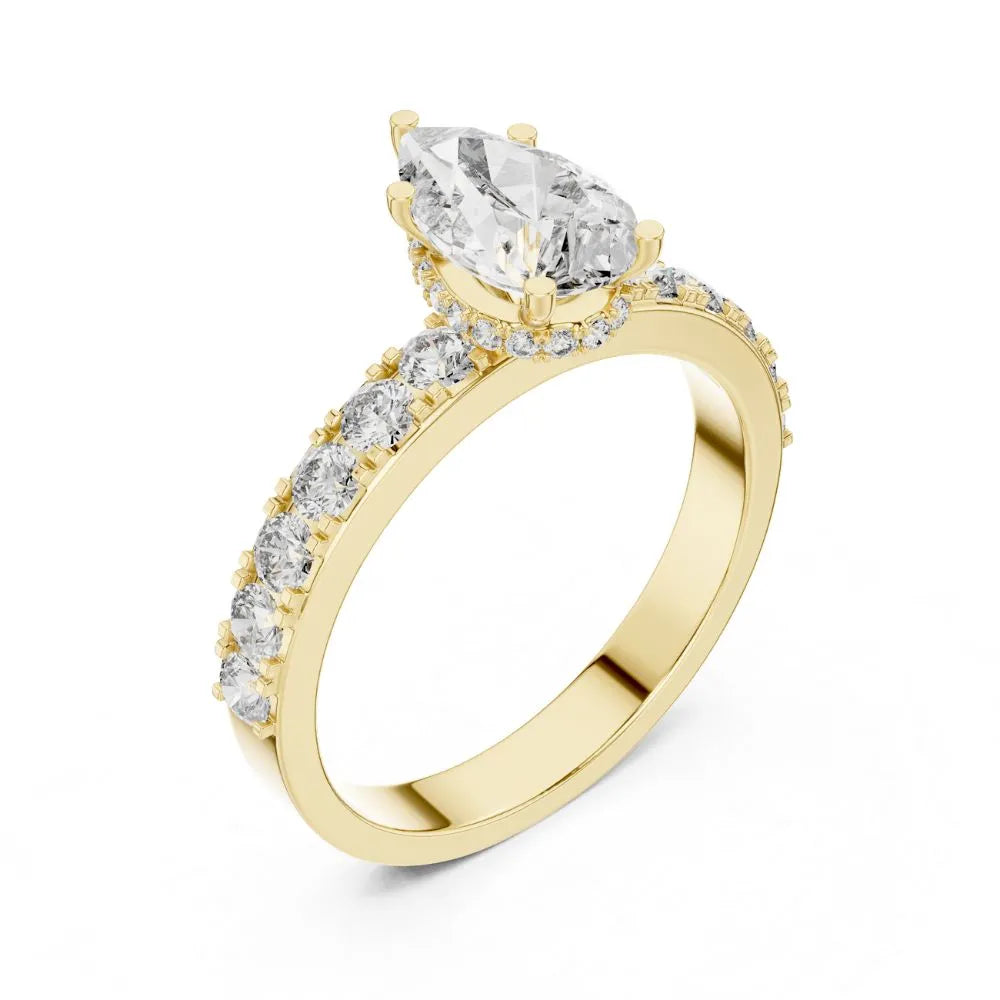 Orynio ORYNIO Serene Teardrop Pavé Sterling Silver Ring 92.5 silver jewellery
