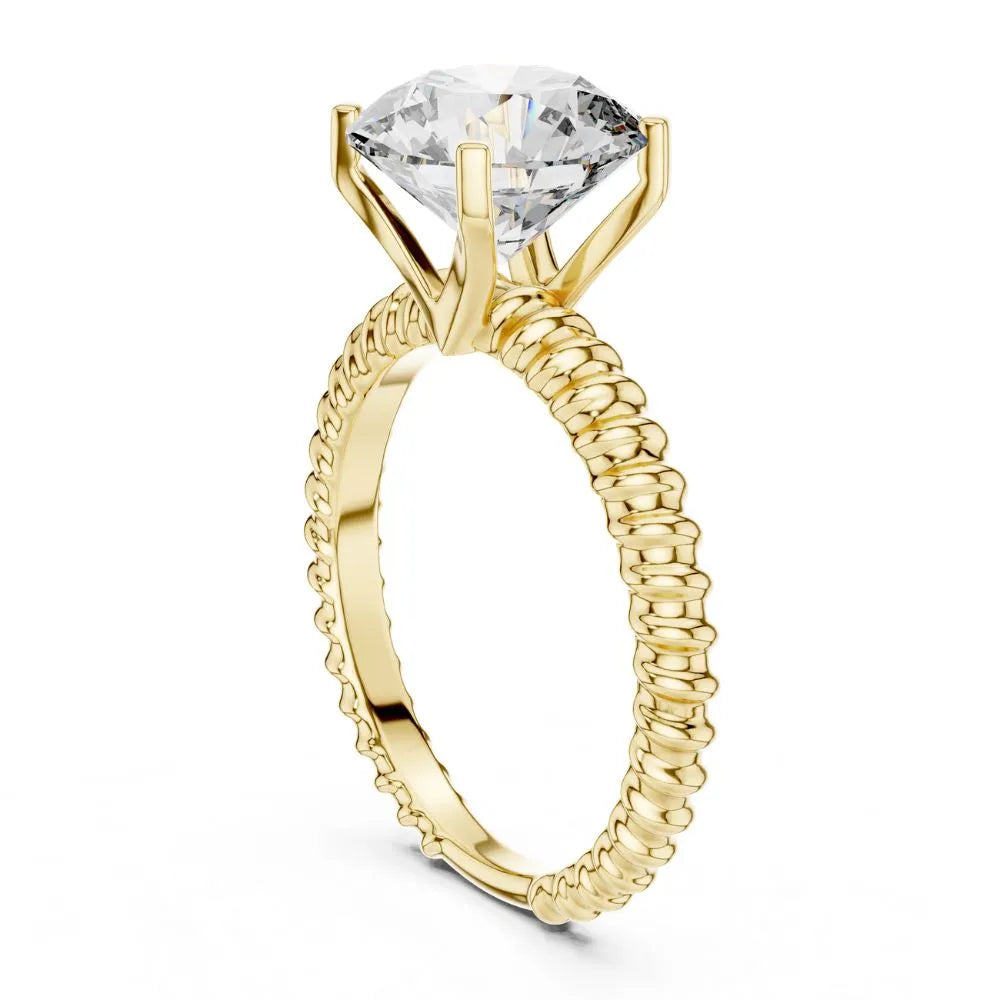 Orynio ORYNIO Aurelia Textured Solitaire Ring in 925 Sterling Silver 92.5 silver jewellery