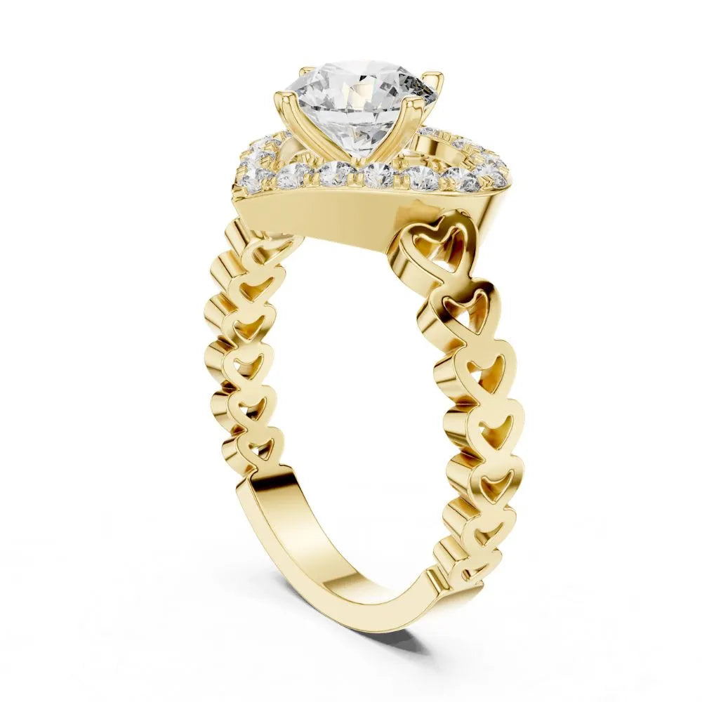Orynio ORYNIO Eternal Heart Halo Sterling Silver Promise Ring 92.5 silver jewellery