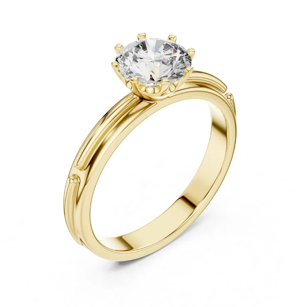 Elegant Six-Prong Solitaire Ring in 925 Sterling Silver | ORYNIO