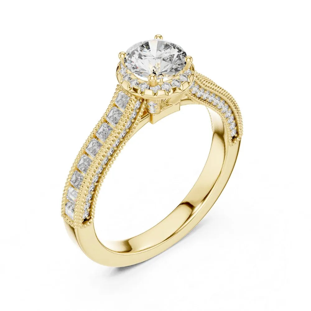 Orynio ORYNIO Radiant Whisper Accent Sterling Silver Engagement Ring 92.5 silver jewellery