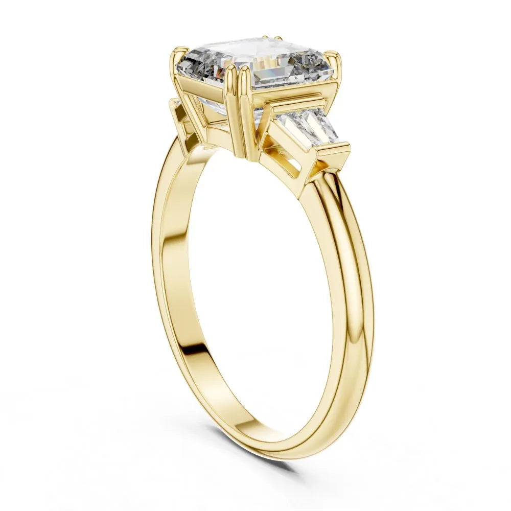 Orynio ORYNIO Prestige Asscher Three-Stone Engagement Ring in 925 Sterling Silver 92.5 silver jewellery