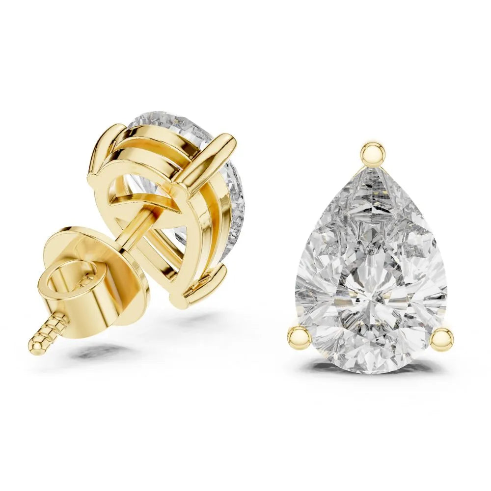ORYNIO Pear Cut Solitaire Stud Earrings in 925 Sterling Silver