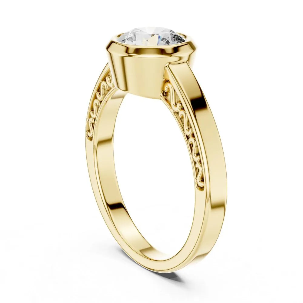 Orynio ORYNIO Luna Bezel Solitaire Sterling Silver Ring 92.5 silver jewellery