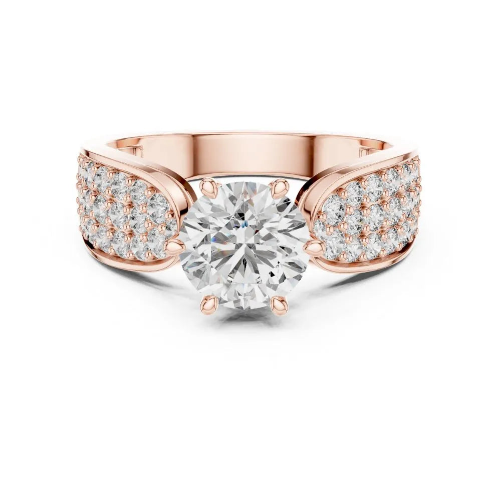 Orynio ORYNIO Regal Brilliance Solitaire Pave Sterling Silver Ring 92.5 silver jewellery