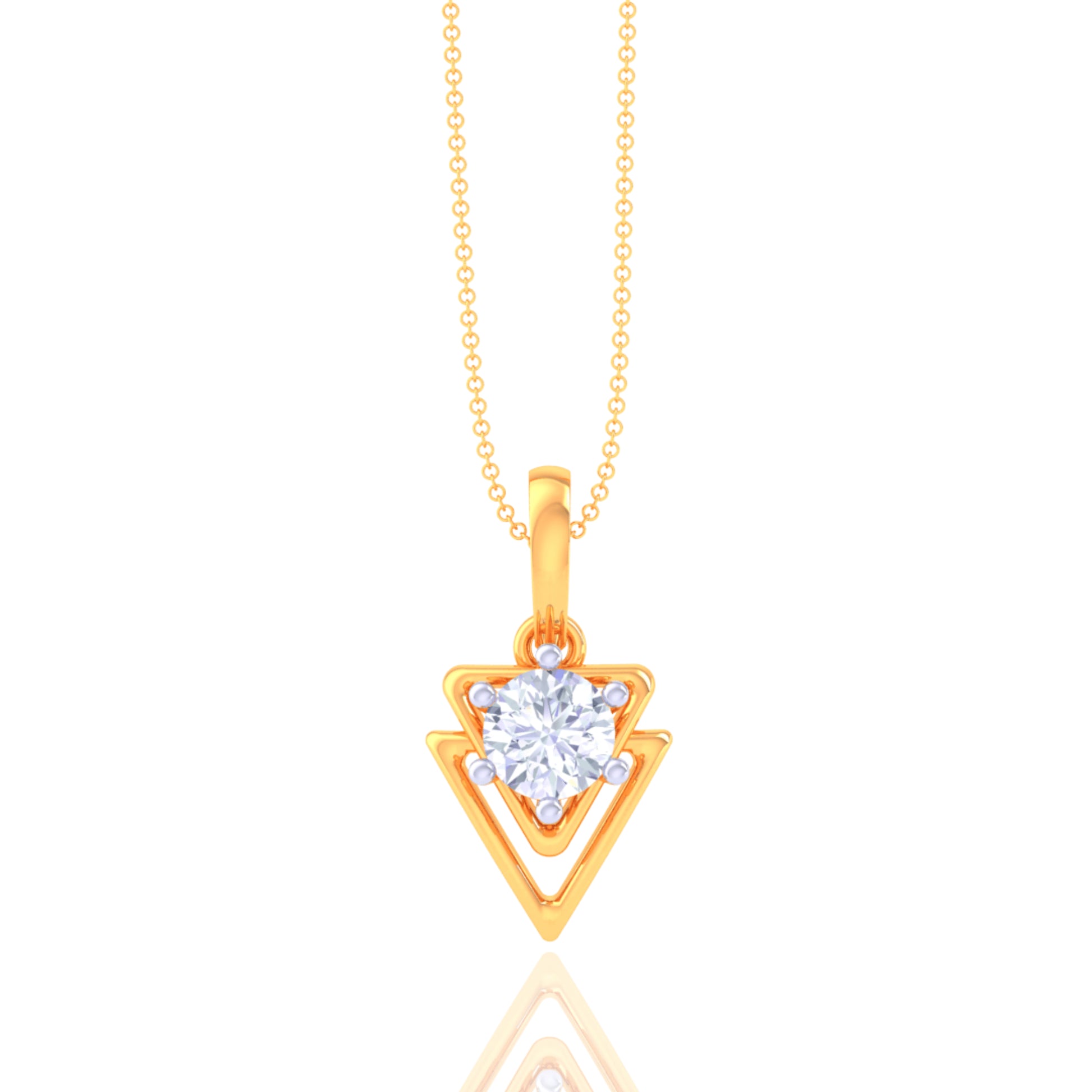 925 Silver Triangle Design Women's Chain & Pendant