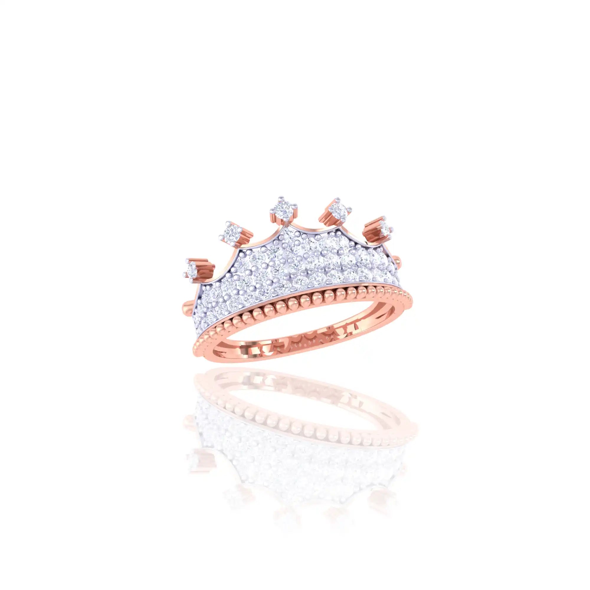 92.5 Sterling Silver Pave Crown Ring