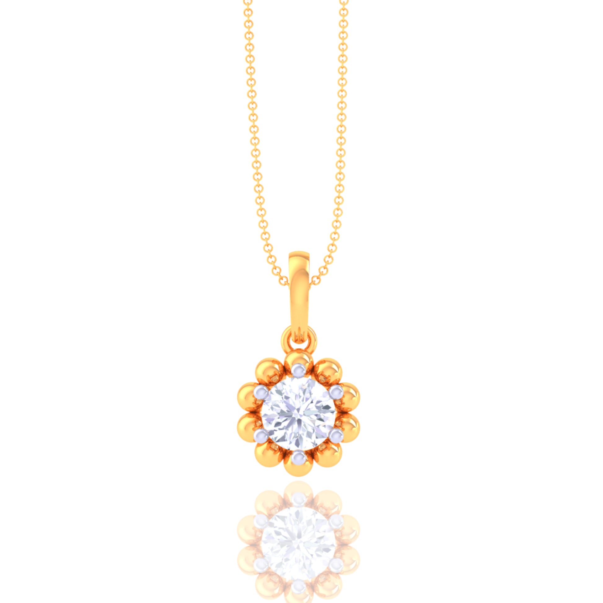 925 Silver Flower Design Women's Chain & Pendant