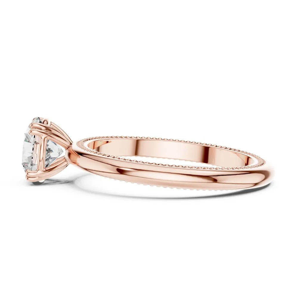 Milgrain Solitaire Ring in 925 Sterling Silver | ORYNIO