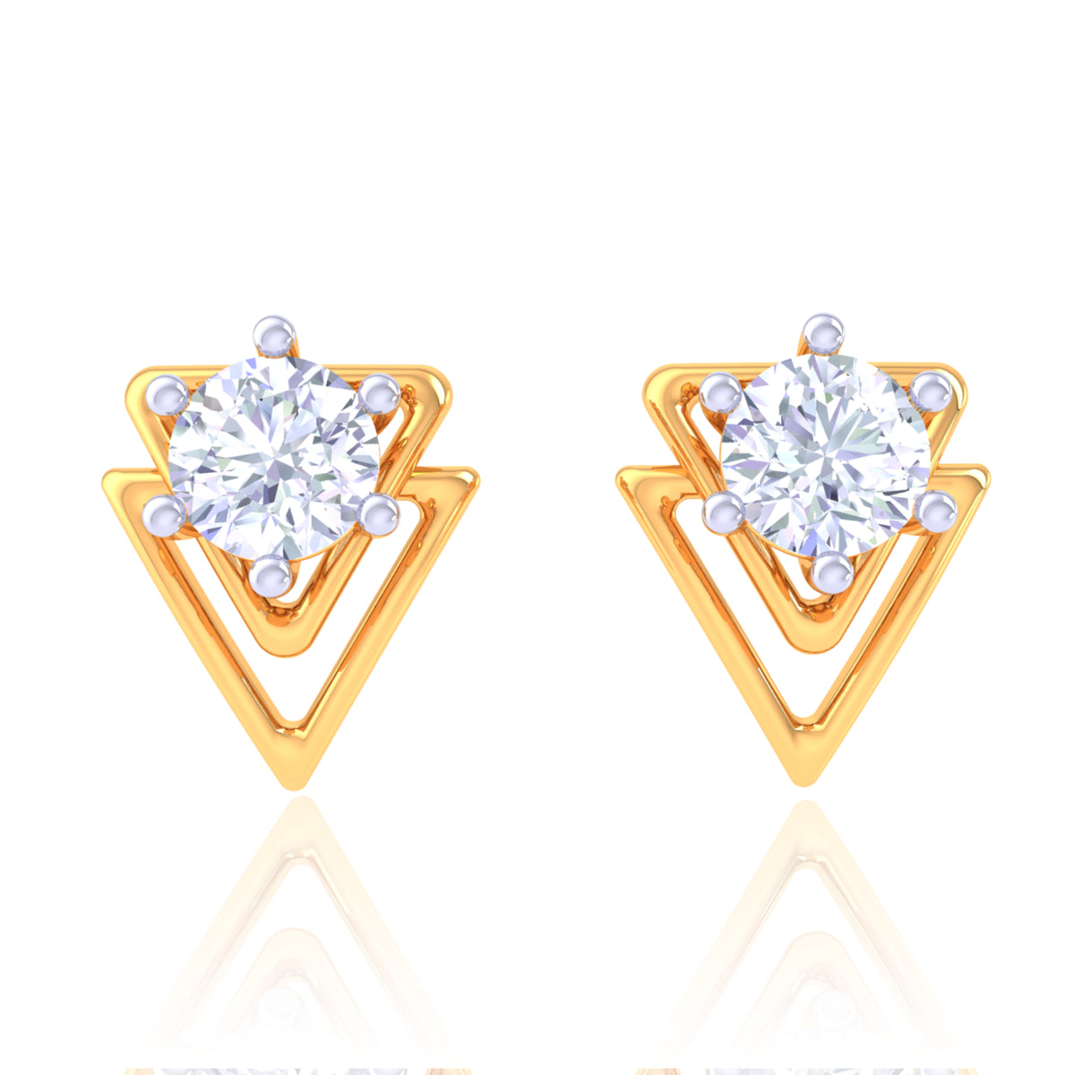 925 Silver Triangle Design Earrings for Women | Geometric Studs