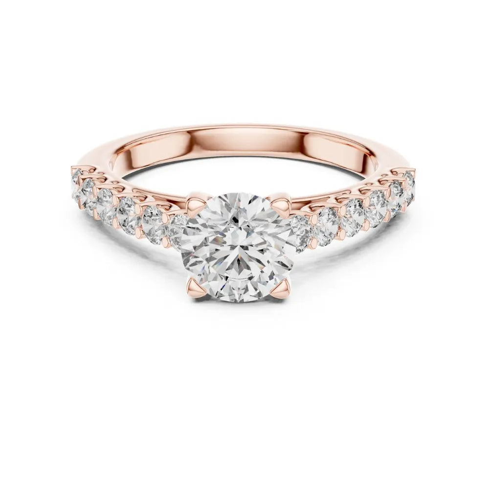 Orynio ORYNIO Radiant Grace Pavé Solitaire Sterling Silver Ring 92.5 silver jewellery