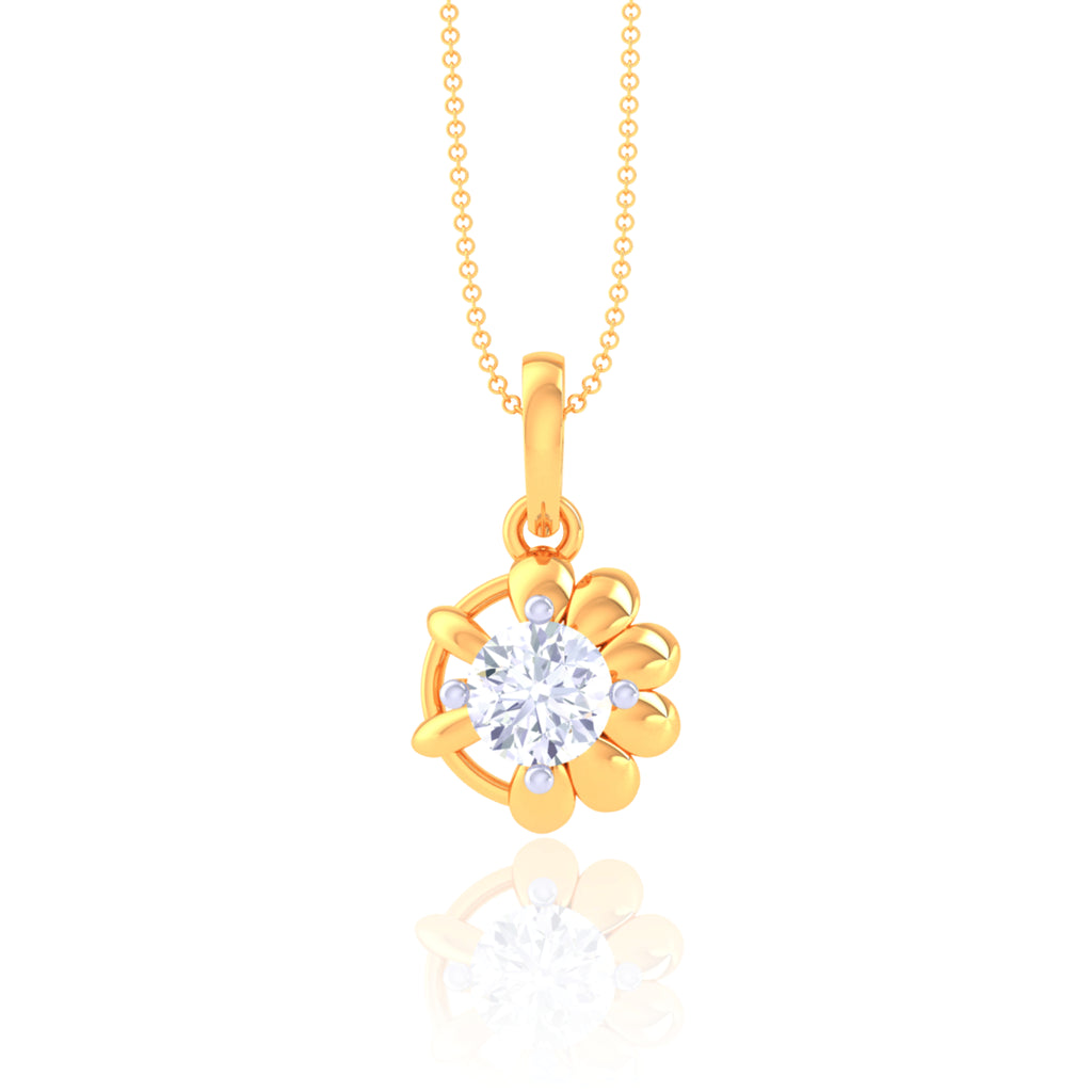 925 Silver Solitaire Pendant with Chain for Women | Elegant & Timeless Jewelry