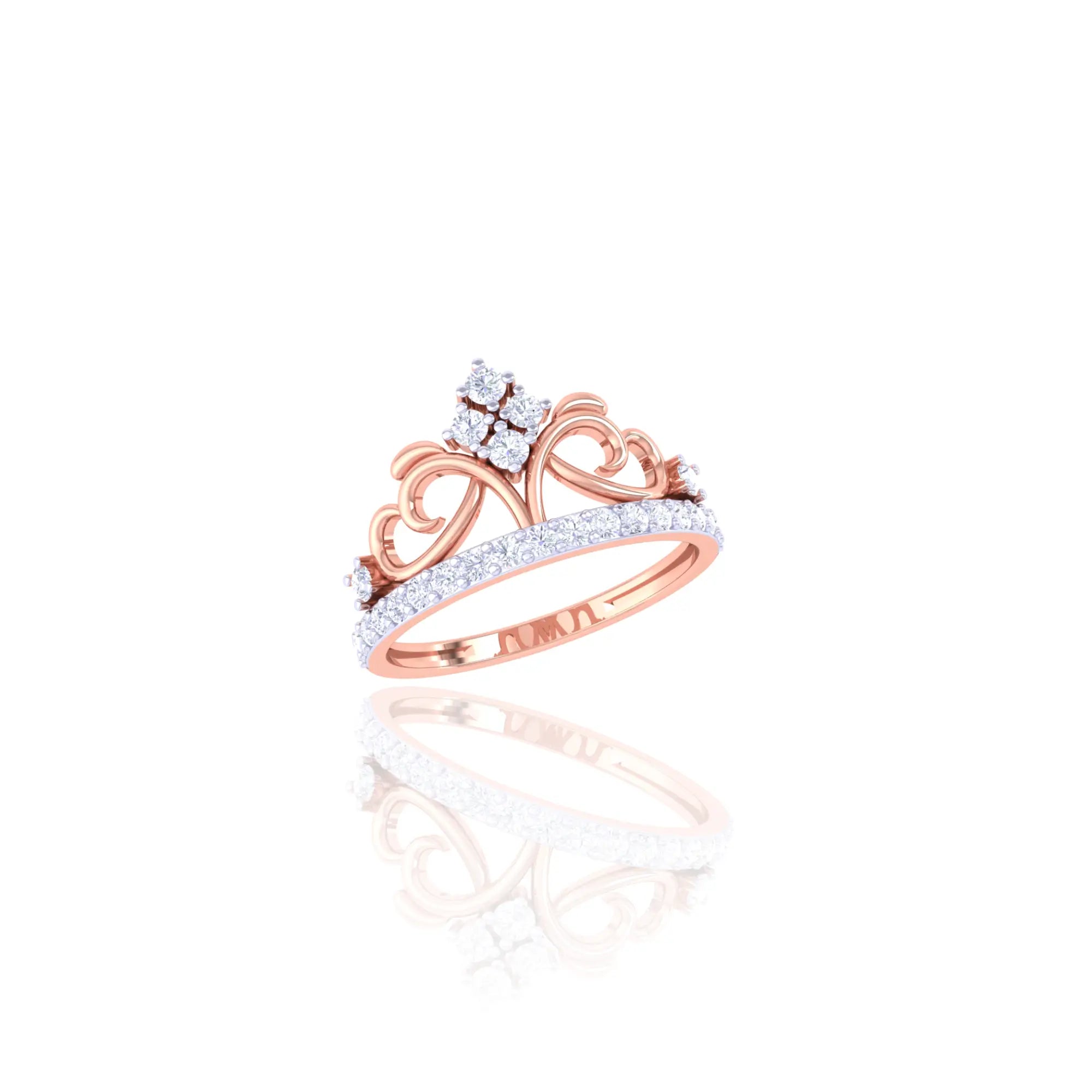 92.5 Sterling Silver Tiara-Inspired Ring with CZ Stones