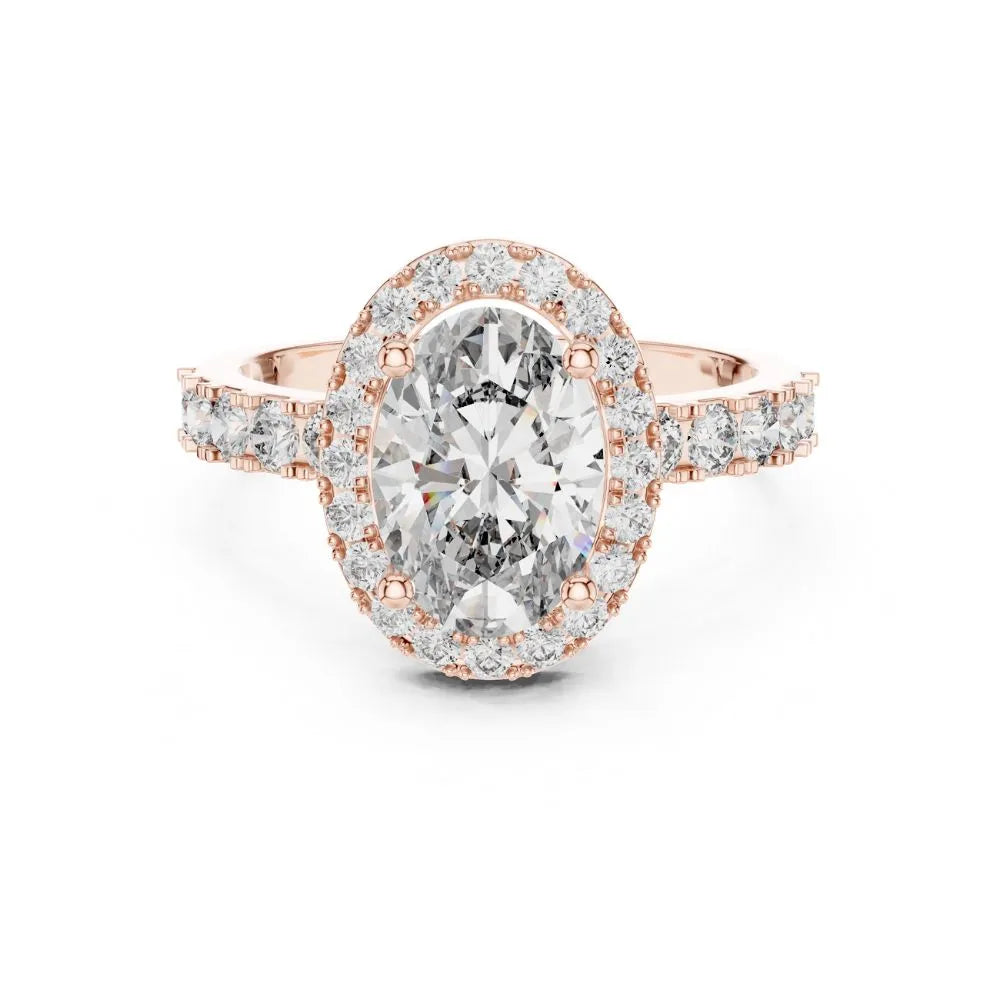 Orynio ORYNIO Aurelle Oval Halo Sterling Silver Engagement Ring 92.5 silver jewellery