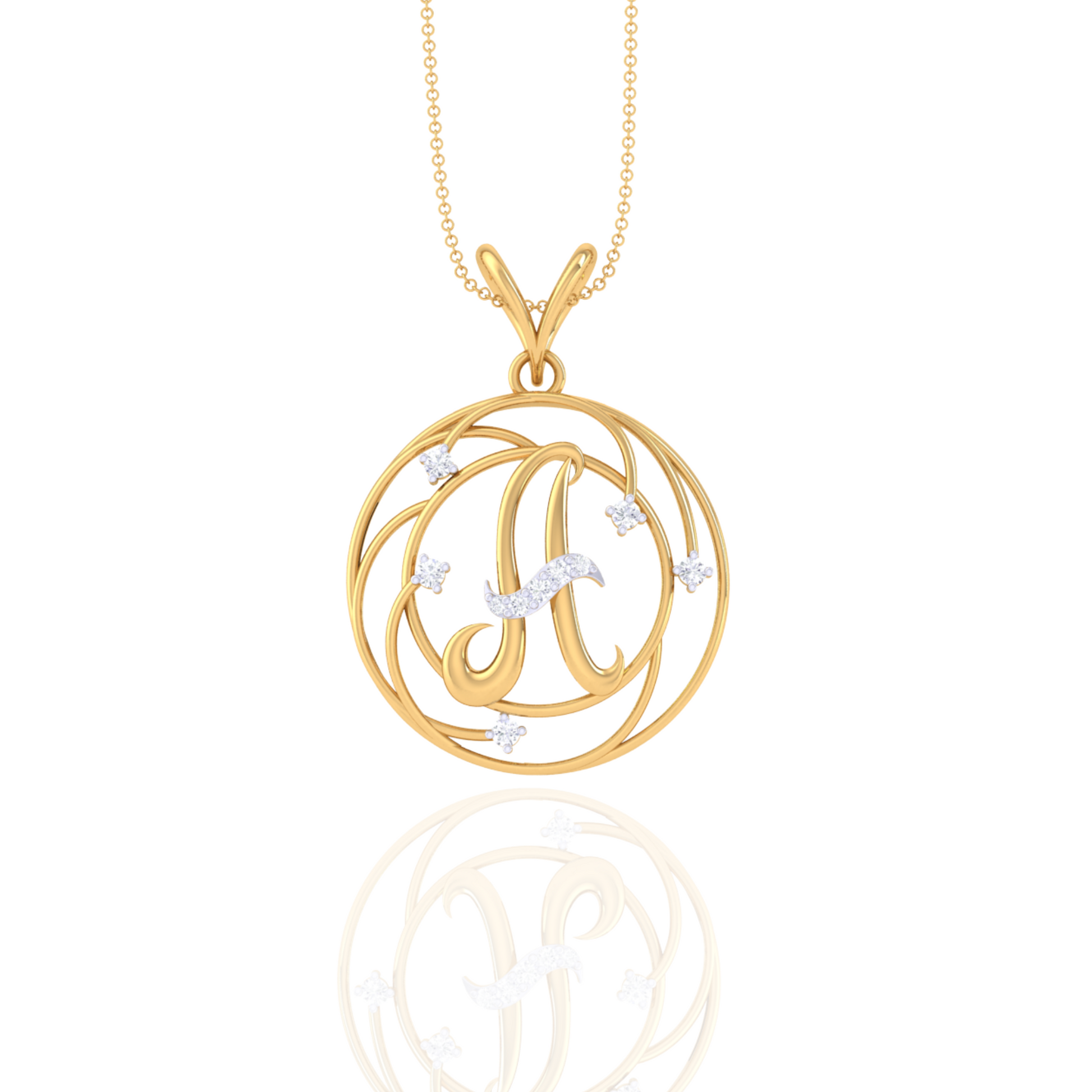 925 Silver A to Z Letters Women's Chain & Pendant