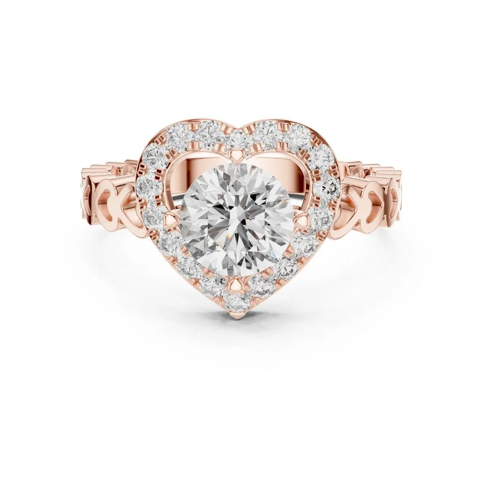 Orynio ORYNIO Eternal Heart Halo Sterling Silver Promise Ring 92.5 silver jewellery