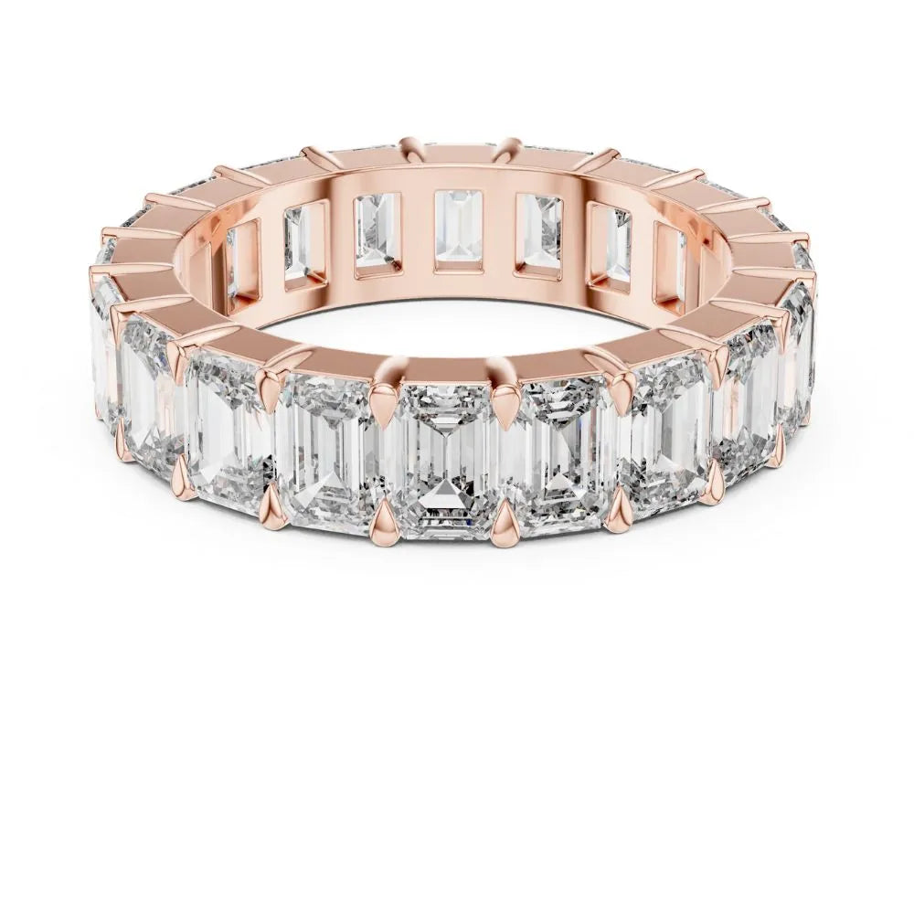 Orynio ORYNIO Luméa Emerald-Cut Eternity Band Ring in 925 Sterling Silver 92.5 silver jewellery