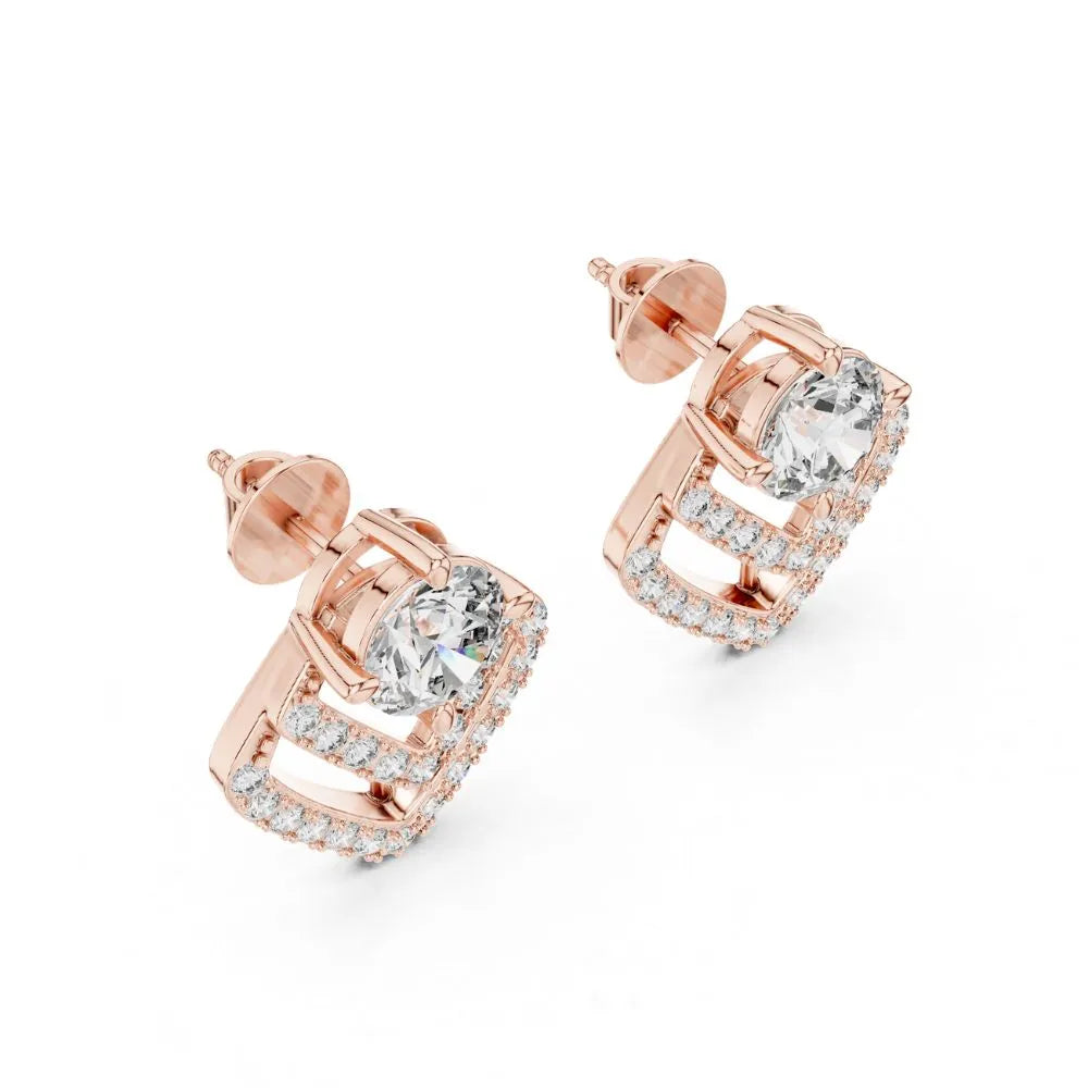 ORYNIO Celestia Luxe Halo Drop Earrings in 925 Sterling Silver
