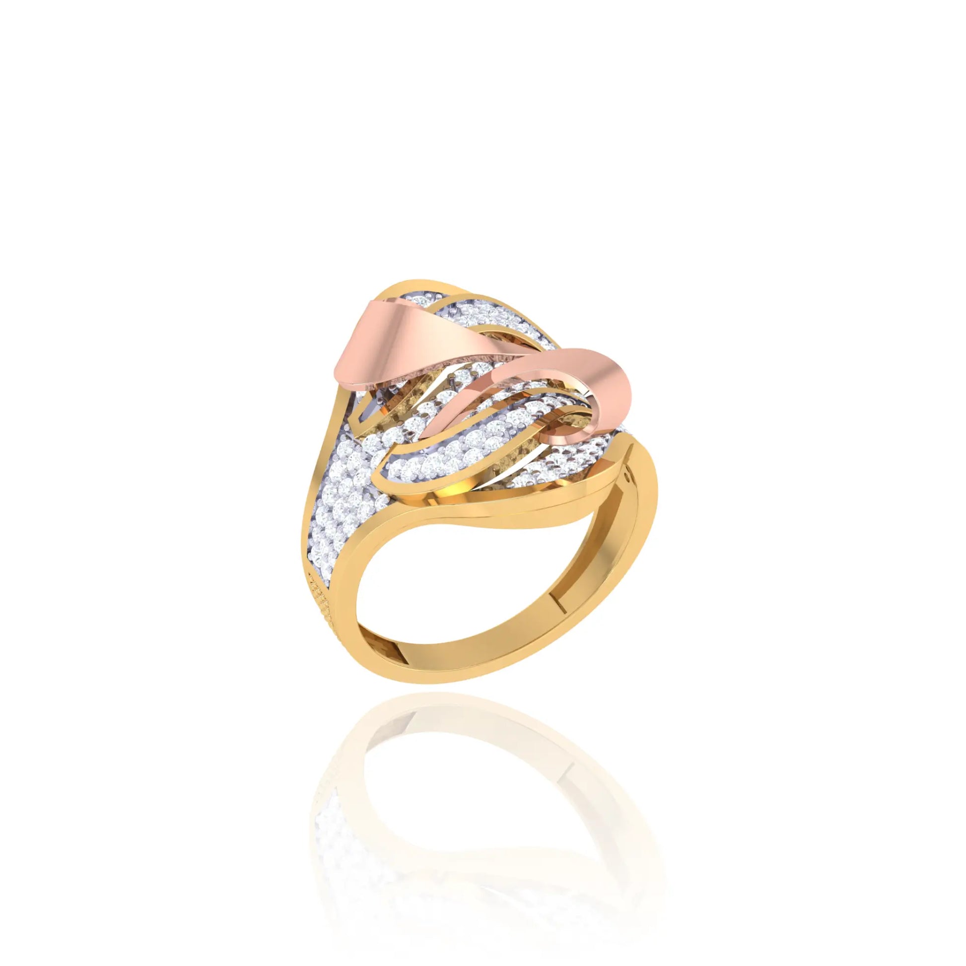 925 Silver Dual Tone Gold & Rose Gold Designer Ring for Women