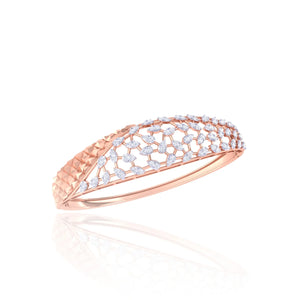Rose Gold Diamond Mesh Bangle for Women