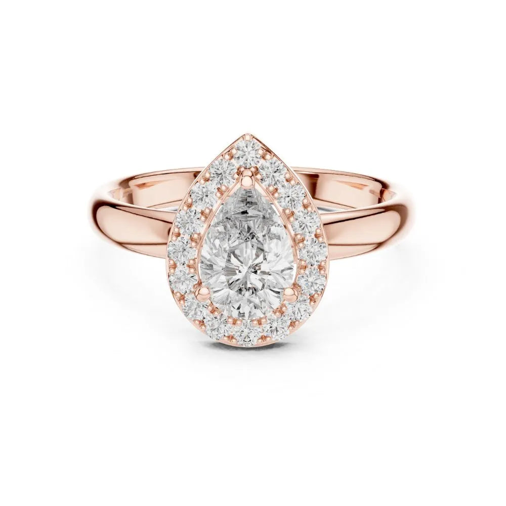 Orynio ORYNIO Lumina Halo Pear Sterling Silver Engagement Ring 92.5 silver jewellery