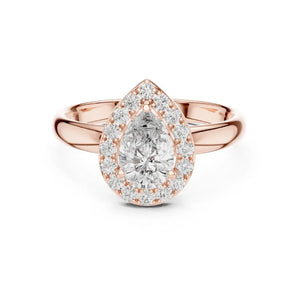 Orynio ORYNIO Lumina Halo Pear Sterling Silver Engagement Ring 92.5 silver jewellery