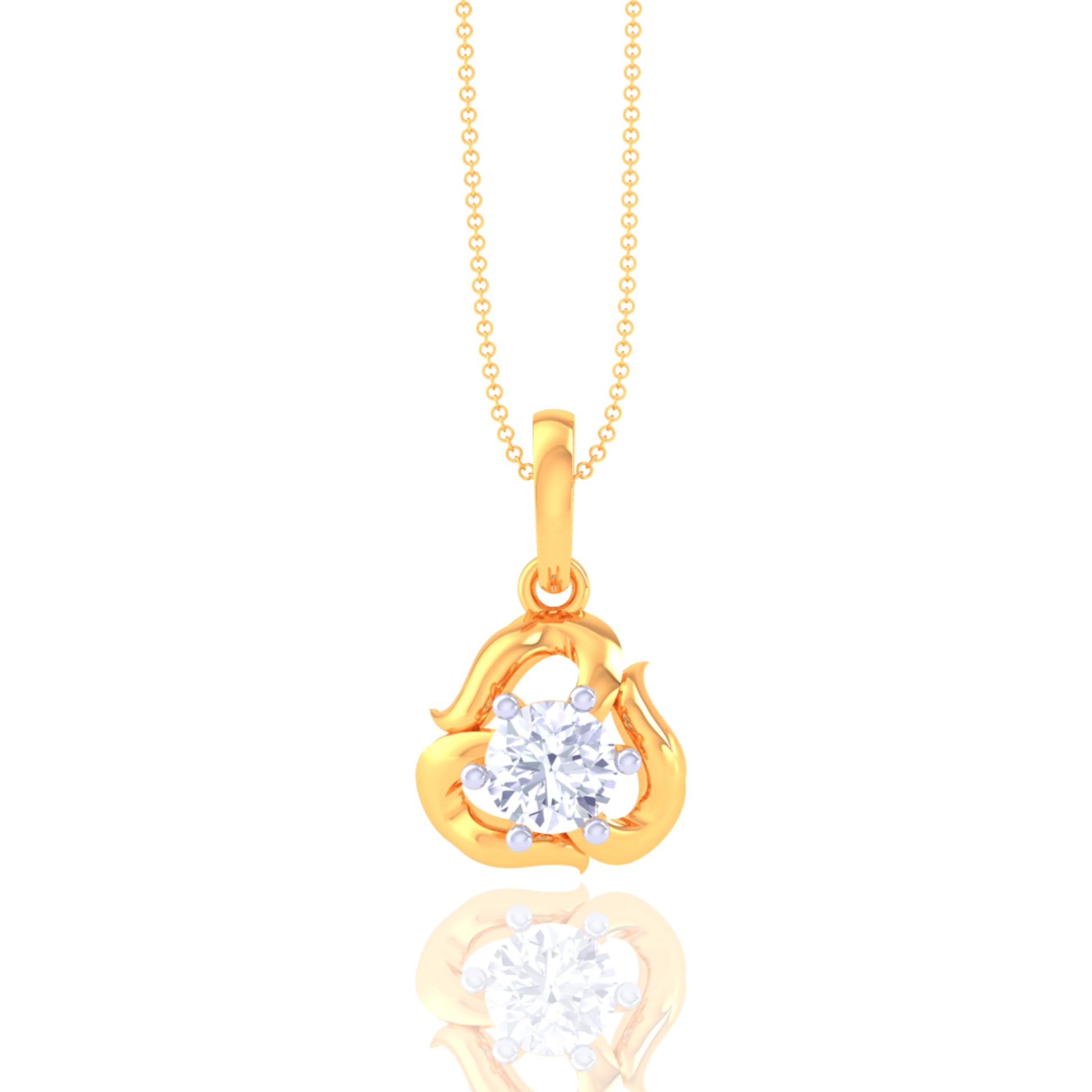 925 Silver Single Stone Light Design Women's Chain & Pendant