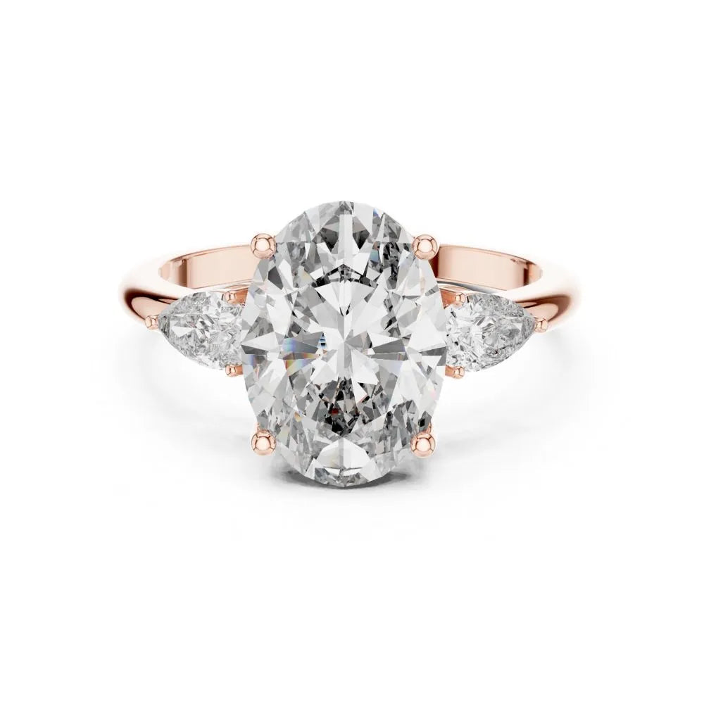 Orynio ORYNIO Elysian Oval Three-Stone Engagement Ring in 925 Sterling Silver 92.5 silver jewellery