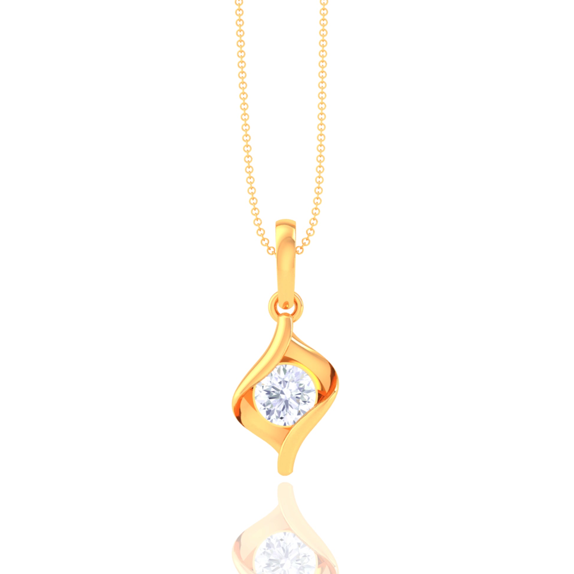 925 Silver Single Stone Light Design Women's Chain & Pendant – Elegant Minimalist Jewelry