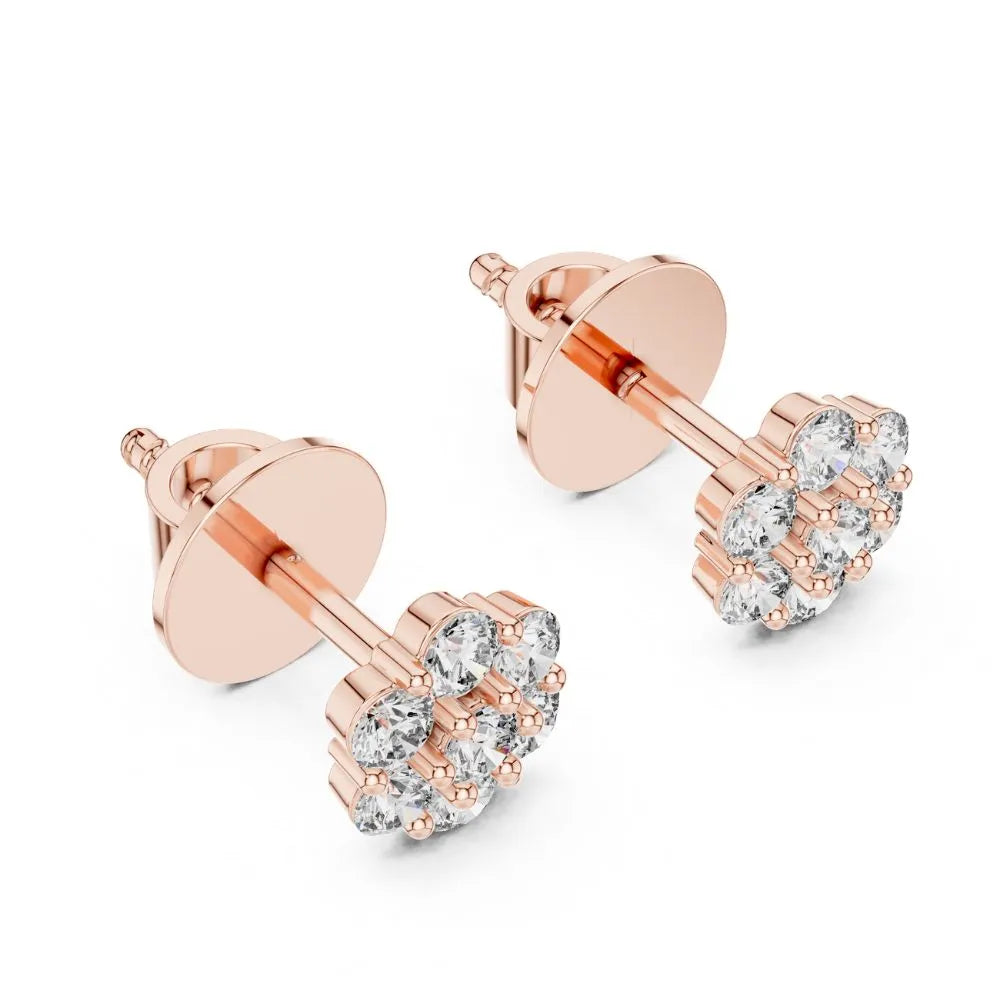 ORYNIO Floral Cluster Stud Earrings in 925 Sterling Silver