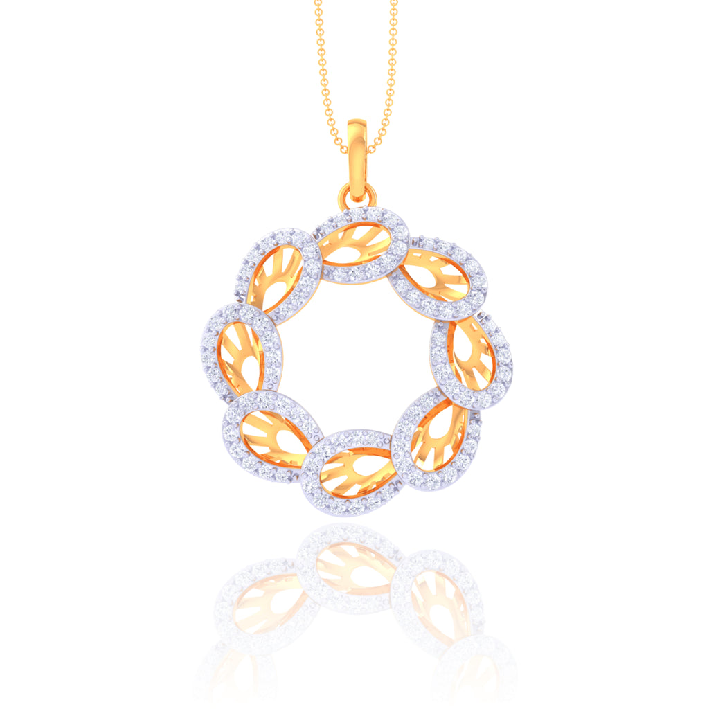 Elegant 925 Silver Round Pendant & Chain for Women