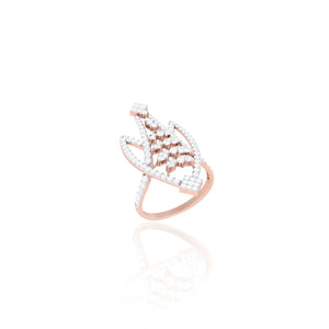 925 Silver Abstract Arrow Design Rose Gold Women’s Ring