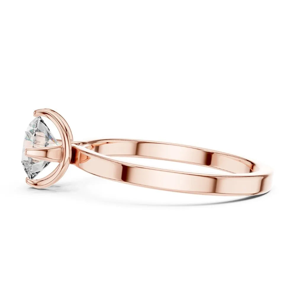 Petal Prong Solitaire Ring in 925 Sterling Silver | ORYNIO