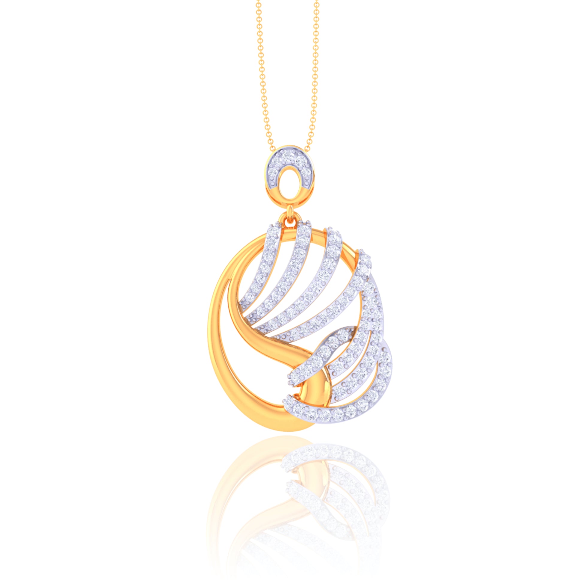 Elegant 925 Silver Oval Pendant & Chain for Women