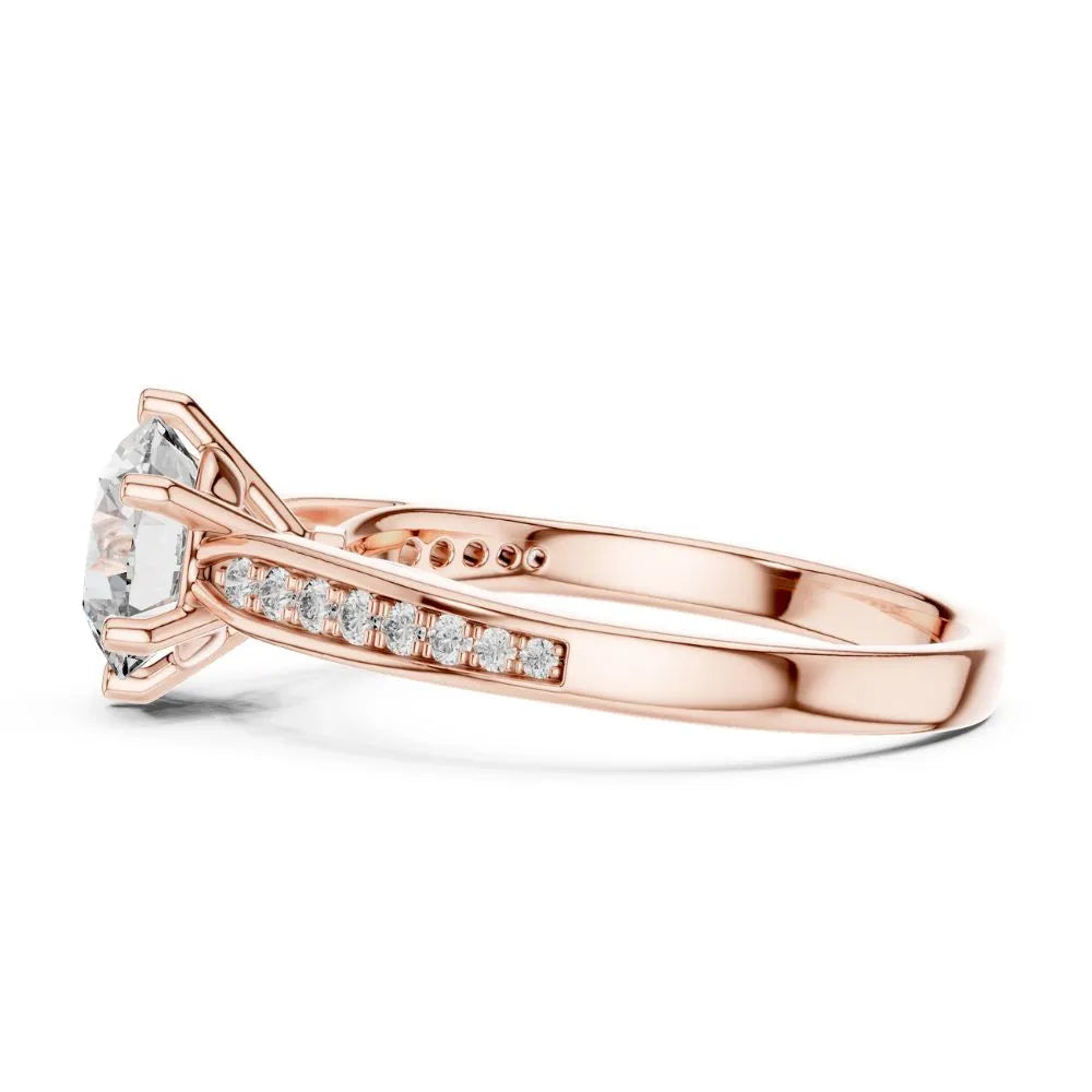 Orynio ORYNIO Radiant Pavé Solitaire Ring in 925 Sterling Silver 92.5 silver jewellery