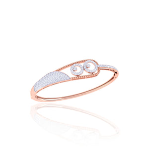 Rose Gold Spiral Diamond Bangle for Women
