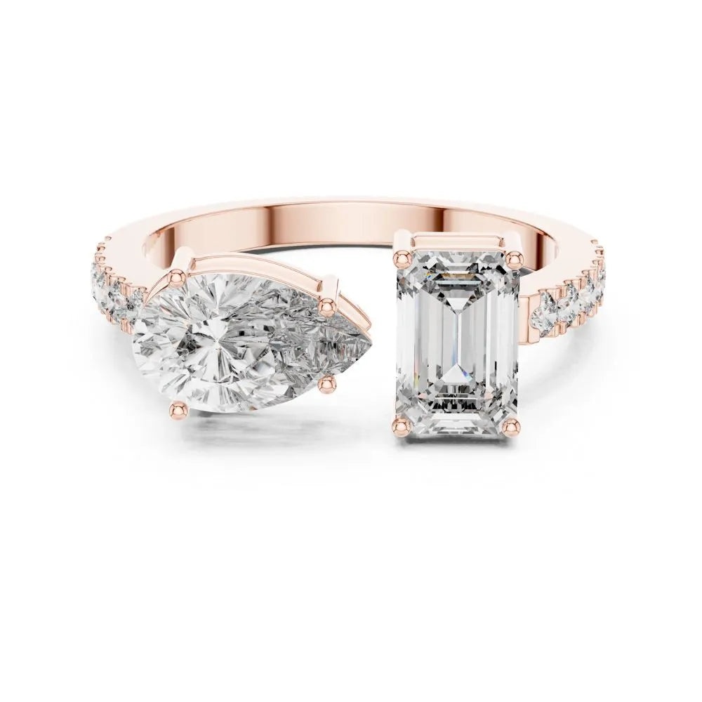 Orynio ORYNIO Avant Toi Open Bypass Diamond Ring in 925 Sterling Silver 92.5 silver jewellery