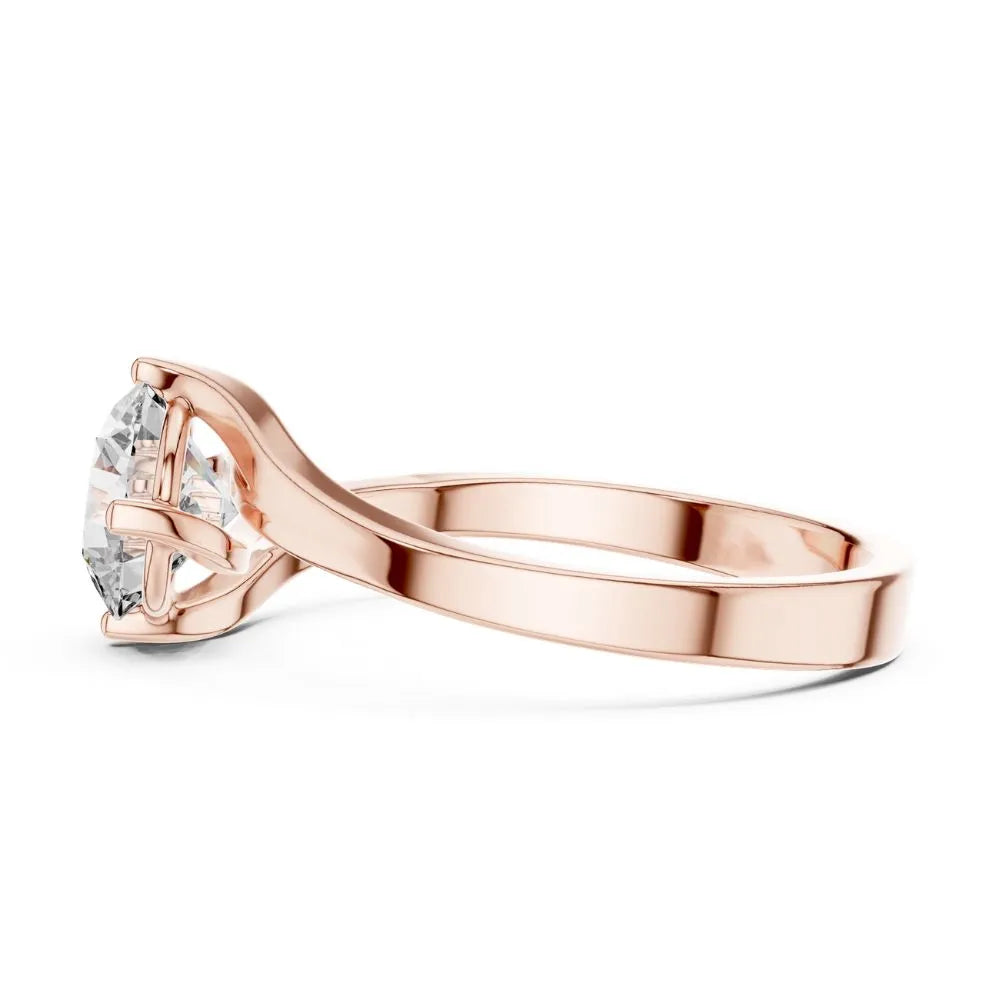 Bypass Solitaire Ring in 925 Sterling Silver | ORYNIO