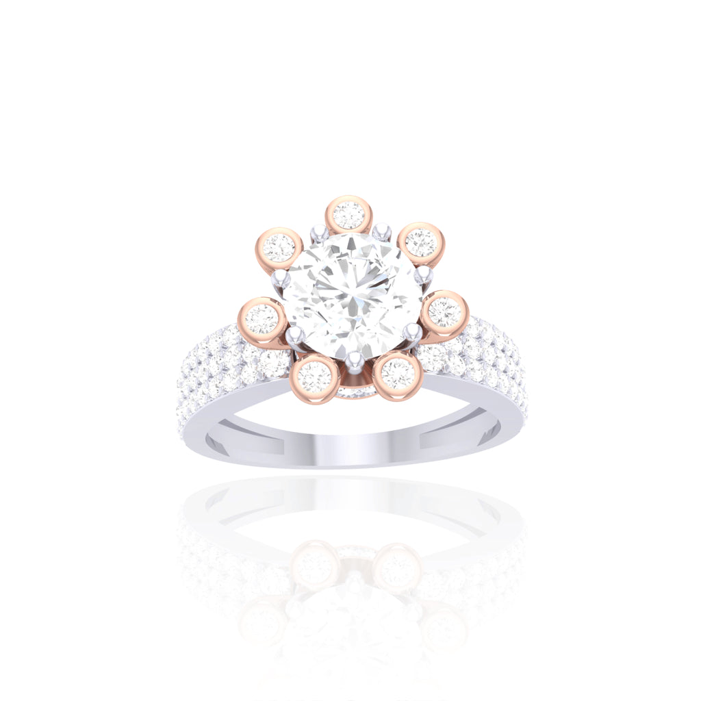 925 Silver Two-Tone Solitaire Ring for Women