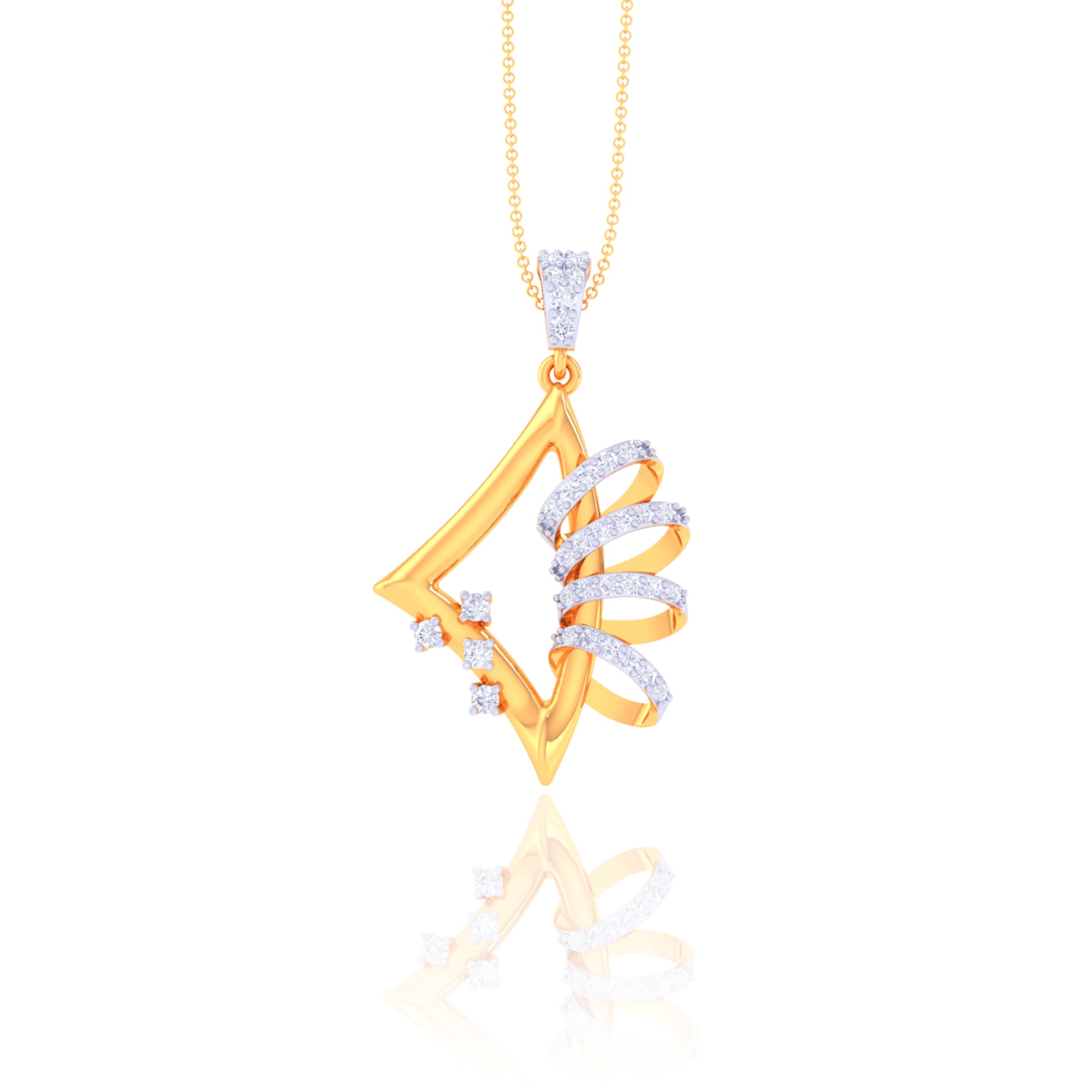 925 Silver Triangle Design Pendant with Chain for Women | Minimalist Jewelry