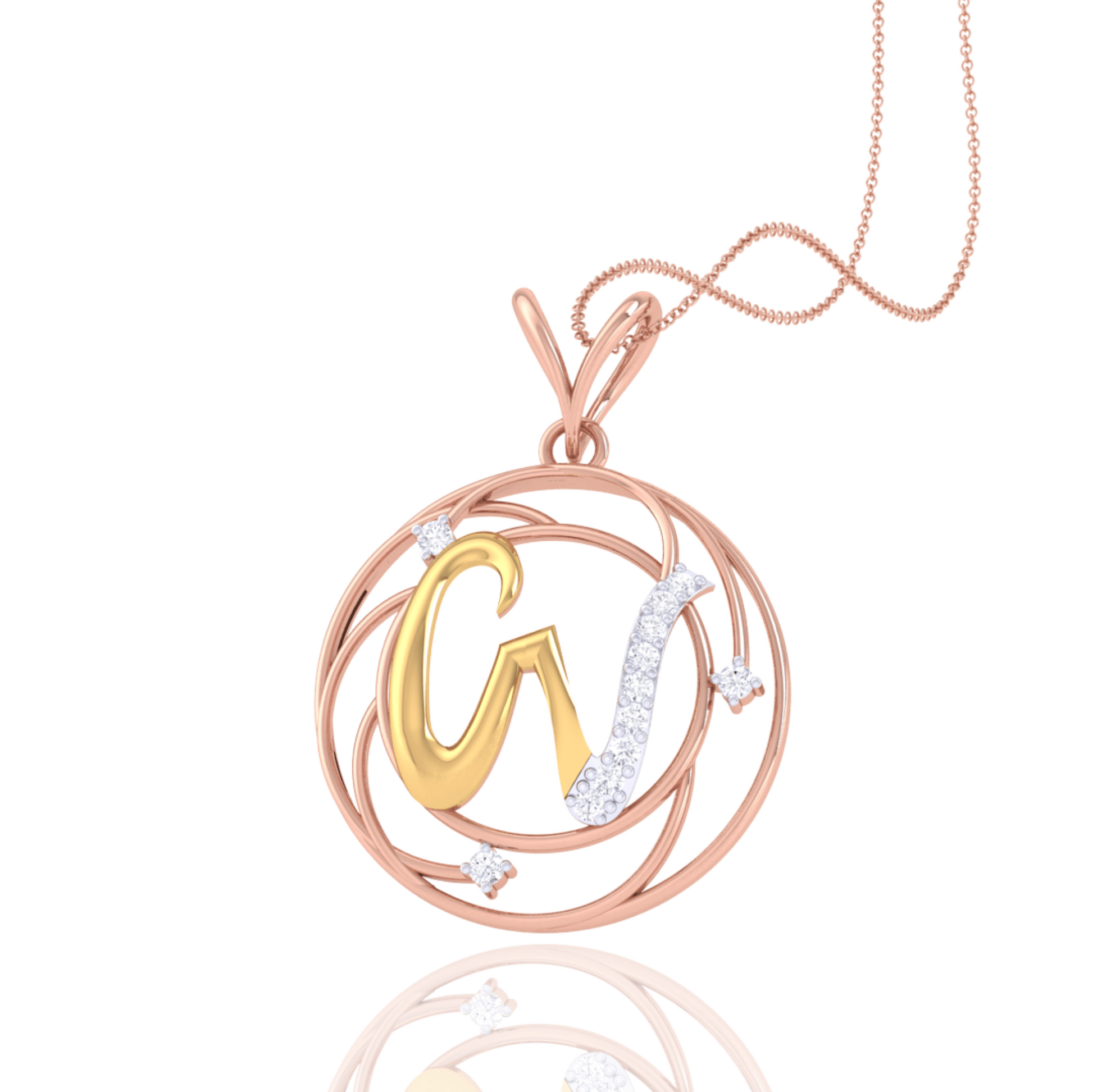 925 Silver A to Z Letters Women's Chain & Pendant