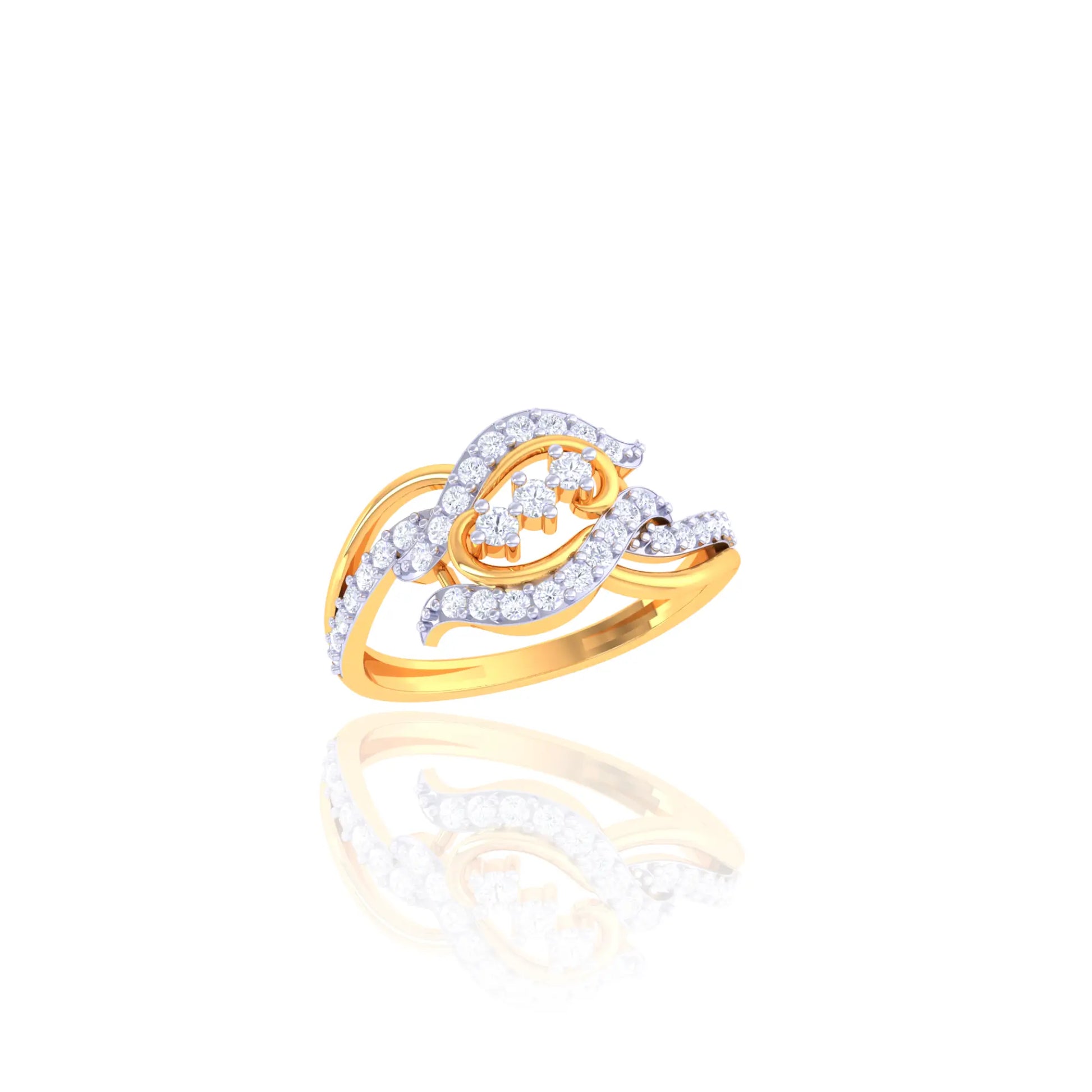 92.5 Sterling Silver Sparkling Twist Ring with CZ Stones