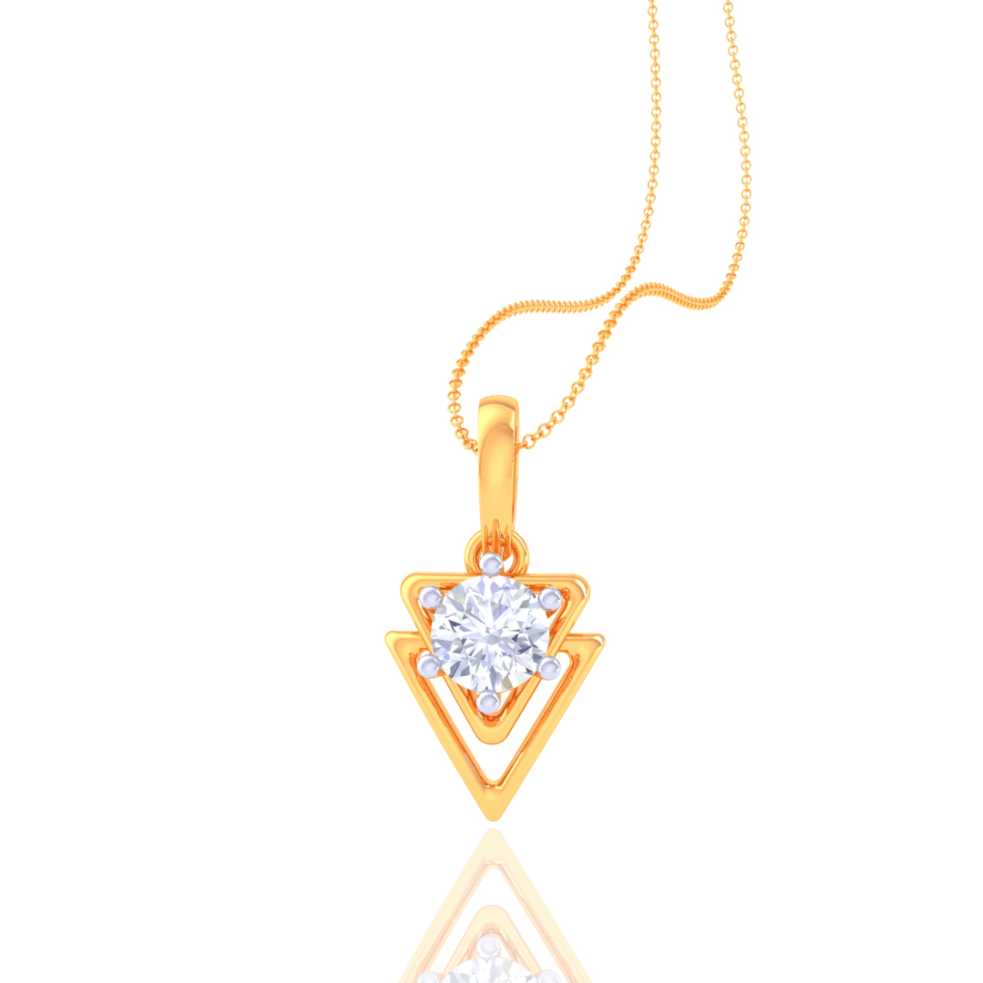 925 Silver Triangle Design Women's Chain & Pendant