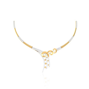 925 Silver Rose Gold Necklace for Women with Diamond Accents